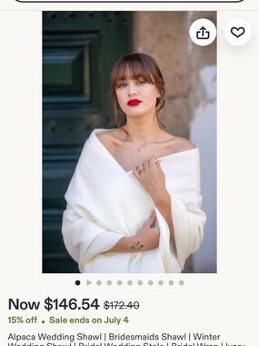 Ivory Alpaca Wedding Shawl